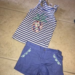 Girls pineapple shirt with shorts